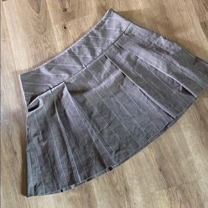 Mini skirt, brown, tan, pink plaid. Sz 14